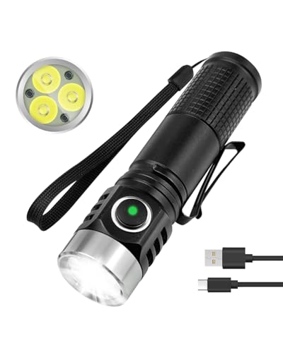drei licht perlen led taschenlampe maxesla wiederaufladbar kompakt tragbar 5 modi ipx5 wasserdicht