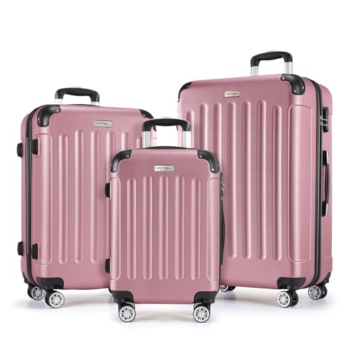 merish hartschalen reisekoffer kofferset trolleys 3tlg. zwillingsrollen 9 farben