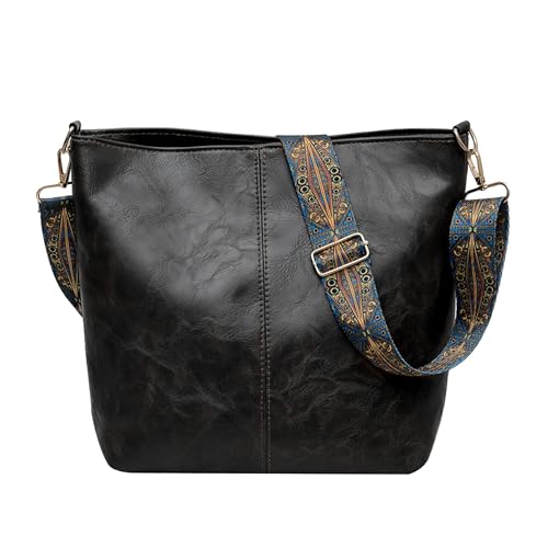 namenand umhängetasche damen leder crossbody bag mit abnehmbarem schultergurt schwarz