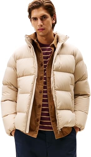 Tommy Hilfiger Herren Pufferjacke Down Stehkragen Beige Sandalwood XXL