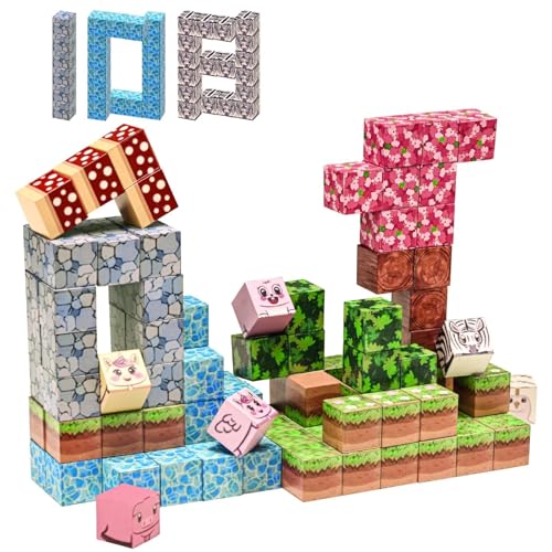 wildfun magnetische bauklötze 108-teiliges montessori spielzeug für kinder ab 3 jahren