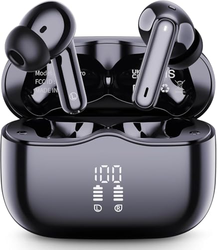 bluetooth kopfhörer kabellos in ear 5.3 mit 4 mic noise cancelling, 40std akku, ip7 wasserdicht