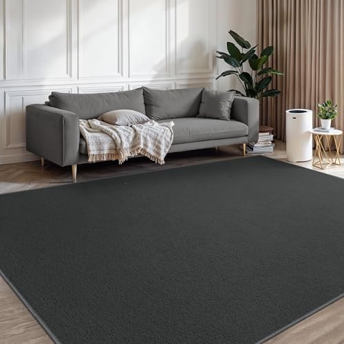 beimo waschbarer teppich dunkelgrau kurzflor rutschfest für wohnzimmer esszimmer 120x160 cm