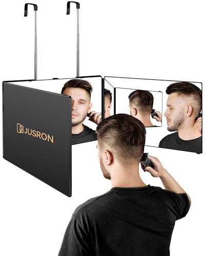 jusron 360 grad klappspiegel hängend, höhenverstellbar, für haare und make-up