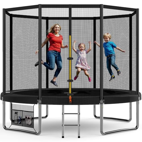 devoko trampoline 183-427 cm für drinnen & draußen mit schuhnetz und sicherheitsnetz