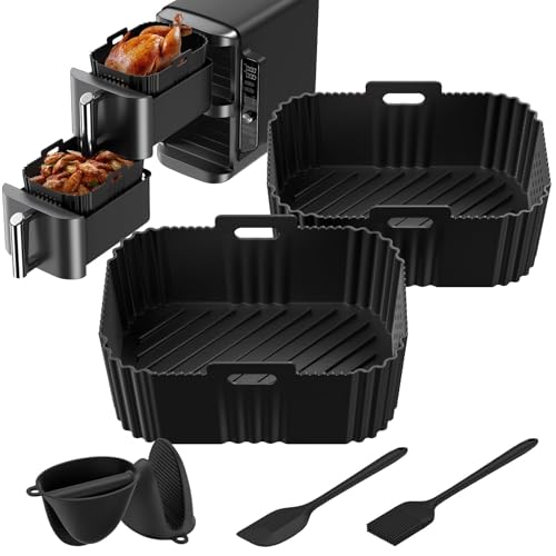 glasflength silikonform für heißluftfritteuse, 2 stk, für ninja air fryer 9,5 l
