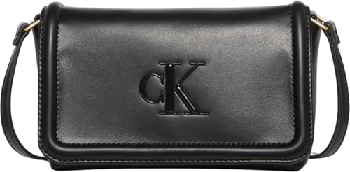CALVIN KLEIN RAISED CK FLAP CROSSBODY Tasche, Schwarz, Einheitsgröße
