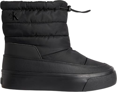 Calvin Klein Damen Mid Boot Stiefel Nylon Plateau Schwarz (Triple Black), Gr. 36