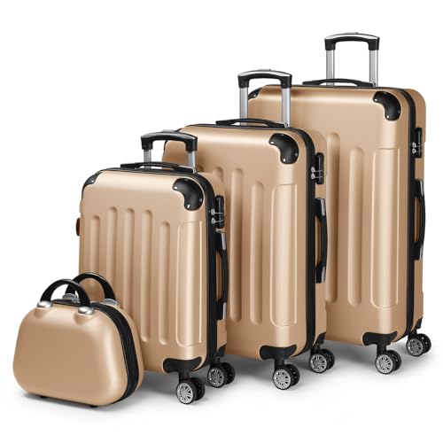 Produktbild: kofferset 3/4 teilig LALAHO mit kosmetikkoffer und-handgepäck, hartschalen abs