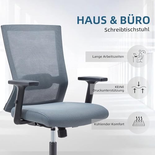 sunon ergonomischer bürostuhl mit armlehnen, atmungsaktiv und bequem