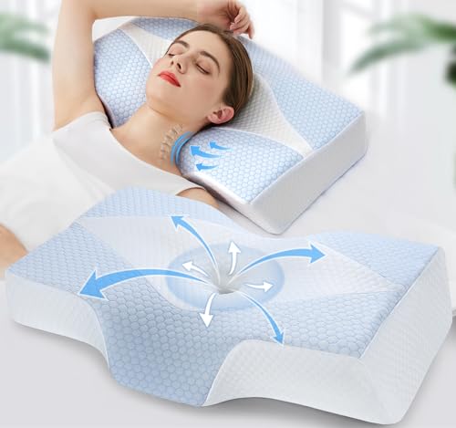 hypuno nackenkissen memory foam ergonomisch für nacken- und schulterschmerzen - kühlend