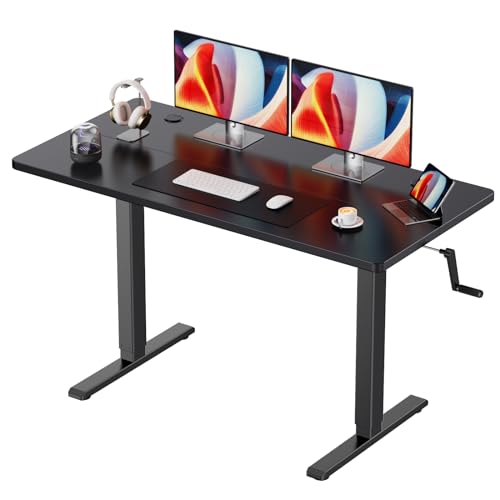 flycity höhenverstellbarer schreibtisch schwarz 110 x 60 cm manuell verstellbar