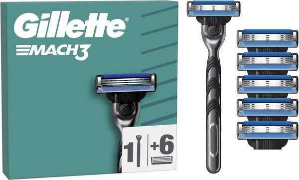 gillette mach3 rasierer set 1 rasierer + 6 klingen für 12,69 statt 15