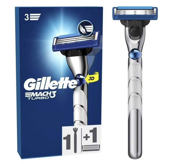 Produktbild: gillette mach3 turbo 3d rasierer mit klinge für 4,95 statt 10,95