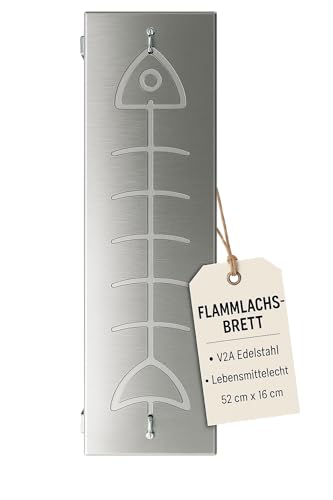 souk one flammlachsbrett edelstahl rostfrei mit drehbarer halterung für feuerschalen
