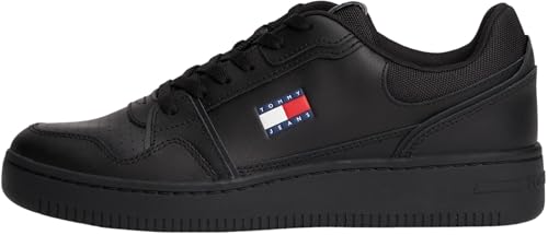 TOMMY JEANS Herren Sneaker Cupsole TJM Retro Basket Low, Schwarz, Größe 40