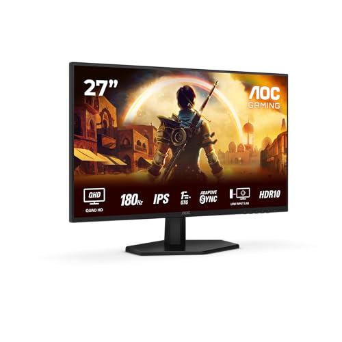 aoc gaming monitor 27 zoll quad hd 180 hz 1 ms freesync g-sync hdr10 2560x1440