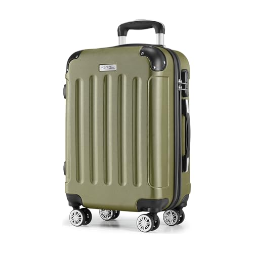 merish reisekoffer kofferset trolley 3tlg hartschale 9 farben oliv, m