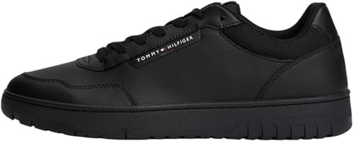 Tommy Hilfiger Herren Sneakers Cupsole Basket Core Low Top, Schwarz, 47
