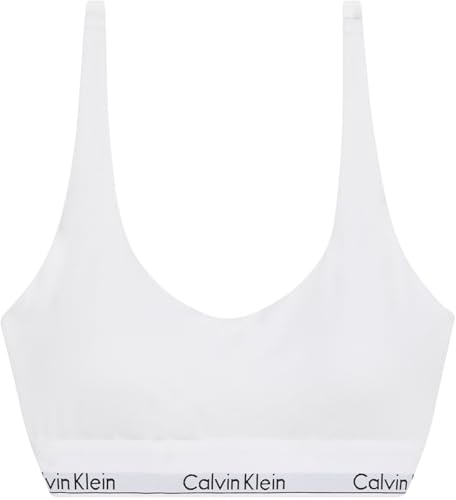 Calvin Klein Damen Bralette Lightly Lined Logobund, Weiß, Größe S