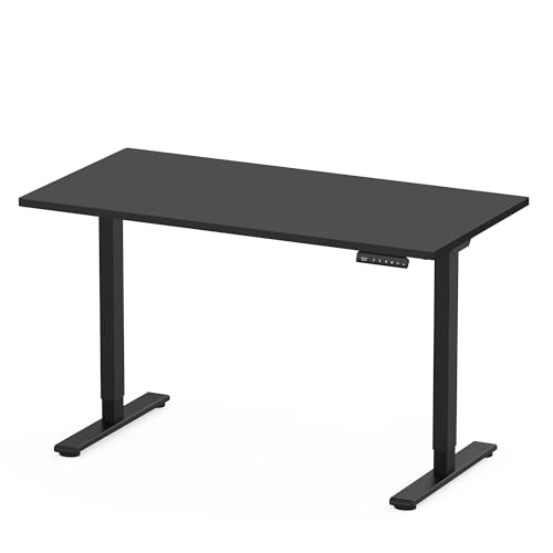 flexispot höhenverstellbarer schreibtisch 140x80cm, 2 motoren, 70-119cm, memory-funktion, schwarz, weiß