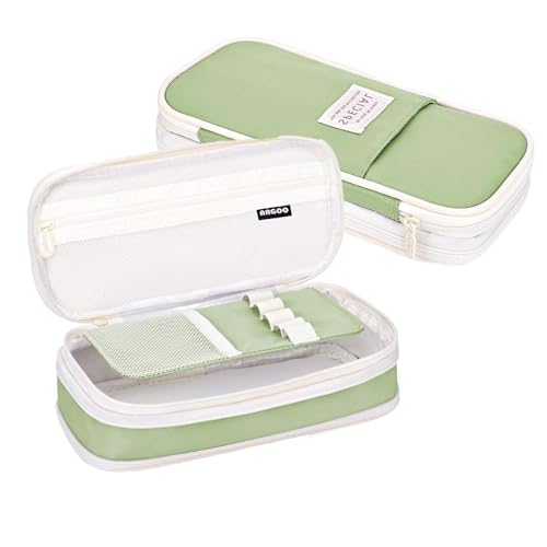 federmäppchen grün, cord-stoff pen pouch organizer, schulbedarf für mädchen