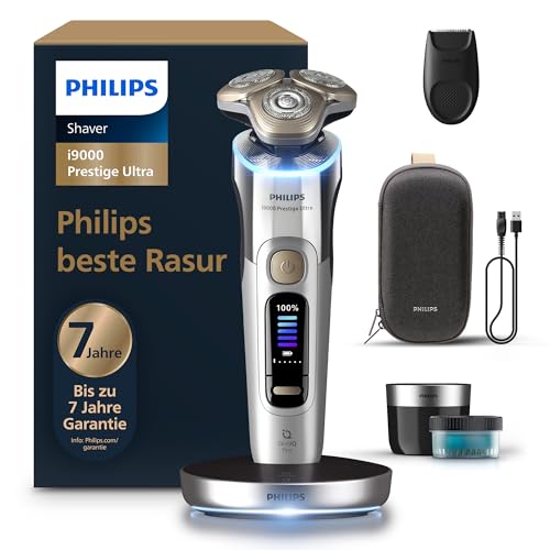 philips rasierer i9000 prestige, nass- und trockenrasierer für männer, trimmeraufsatz