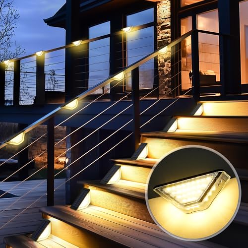 solpex solarlampen außenbereich 33 leds treppenleuchten wasserdicht warmweiß 10 stück