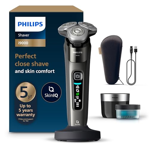 philips rasierer i9000 elektrisch nass-und trockenrasierer mit reinigungsstation, ladestation und etui