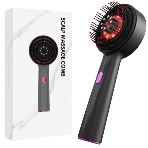 elektrische kopfmassagebürste mit haaröl-applikator, 2-in-1 kopfmassagegerät dunkelgrau