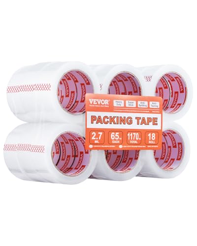 Produktbild: vevor paketklebeband transparent 18er-set 47,8 mm x 59,4 m für umzüge versand büro