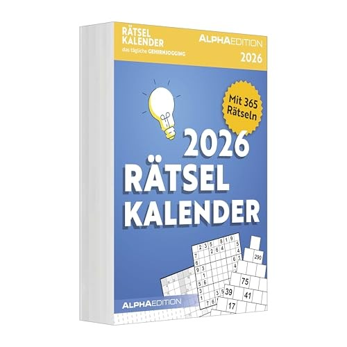 Produktbild: Rätselkalender 2026  Tagesabreißkalender mit 365 Knobel- und Denksportaufgaben