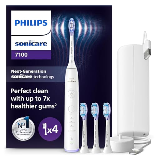 philips sonicare 7100 elektrische zahnbürste, sonic, app, 4 putzmodi, druckkontrolle