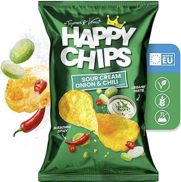 happy chips 10 x 150g by trymacs & knossi 2 sorten für 11,89 euro