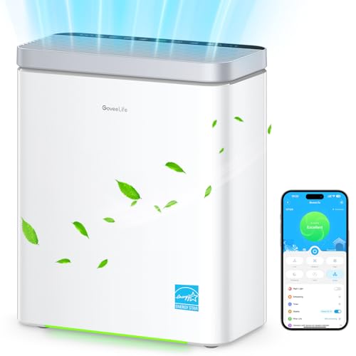 goveelife smart luftreiniger 97 m, hepa-filter, pm2.5-monitor, app-steuerung