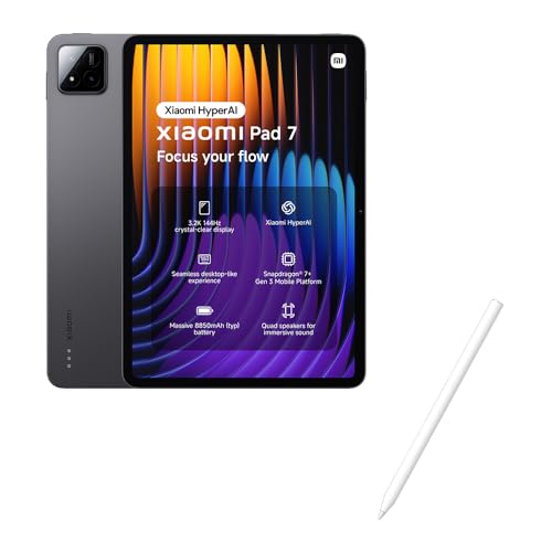 xiaomi pad 7 tablet 11,2 zoll 8gb 128gb grau 3,2k 144hz display snapdragon 7+