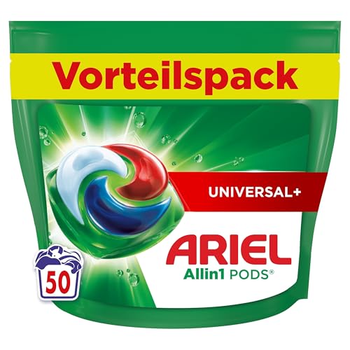 ariel waschmittel pods 50 waschladungen, flüssigwaschmittel kapseln, universal+