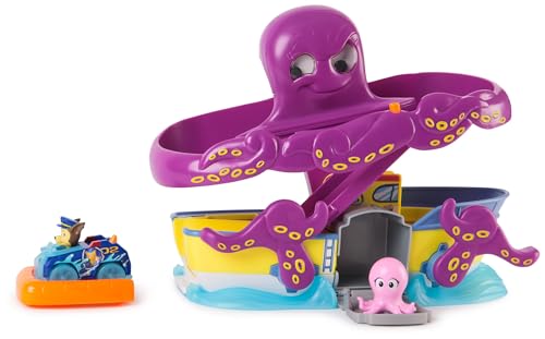 PAW PATROL Pup Squad Oktopus Spielset mit Rennstrecke und Chase Racer