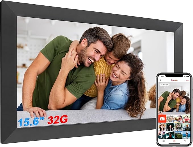 Digitaler Bilderrahmen 15,6 Zoll, Full-HD, WLAN, 32GB, Touchscreen, Schwarz