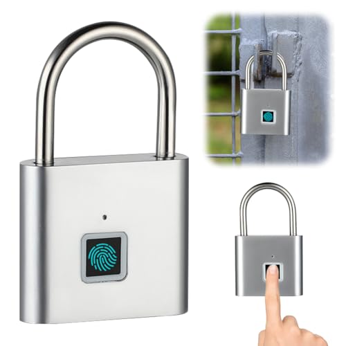 fingerabdruck vorhängeschloss usb-aufladung für spinde und türen, silber