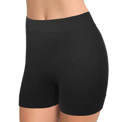 ptwola shapewear shorts für damen, hohe taille bauchkontrolle, nahtlos, schwarz