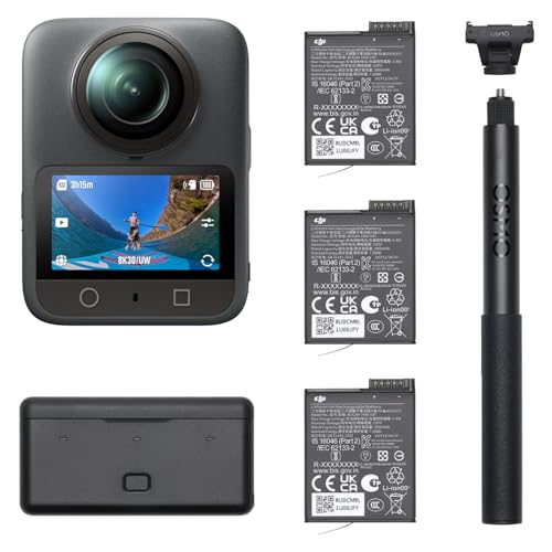 dji osmo 360 action kamera, 8k 360 video, 4k/120fps, 3 akkus, vlogging