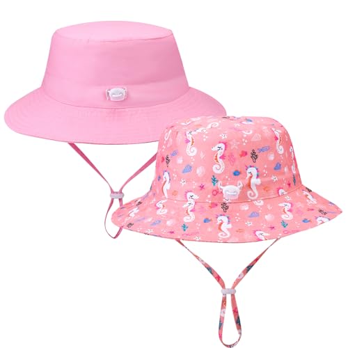 Utensilsto Kinder Sonnenhut 2er Set Fischerhut für Jungen Mädchen 3-7 Jahre rosa