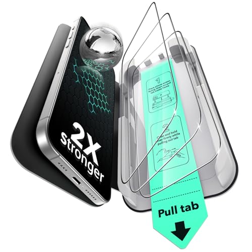 ESR Panzerglas für iPhone 16/15, 3 Stück, 9H Härte, Vollflächiger Displayschutz