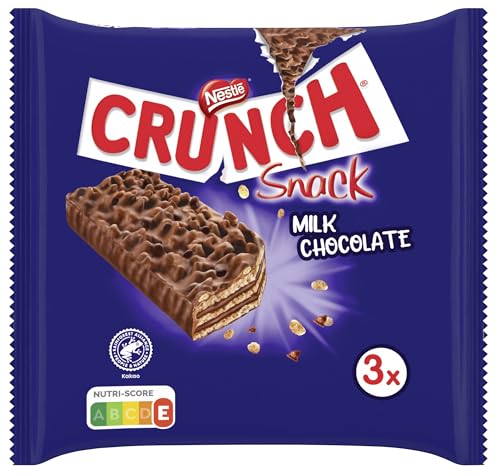 nestl crunch milch riegel, schokoladenriegel mit cerealien, 1er pack (3 x 33g)