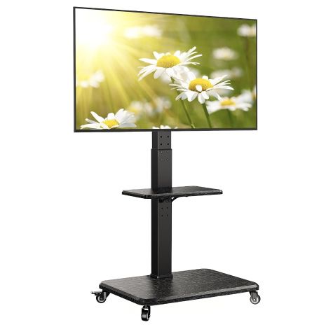 perlegear rollbarer tv ständer höhenverstellbar bis 75 zoll für 49,99 euro