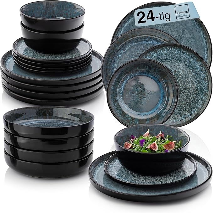 SÄNGER Manila Geschirrset 24-teilig für 6 Pers. | Spülmaschinenfest, stapelbar