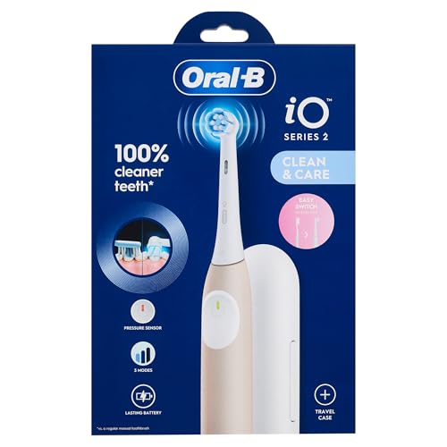 oral-b iO 2 schallzahnbürste rosa, 2 programme, 3 intensitäten, timer, 1 bürstenkopf