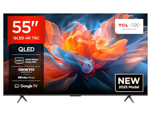 tcl 55t8c 55 zoll qled fernseher 4k hdr10+ dolby vision gaming google tv