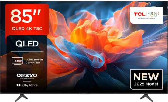 Produktbild: tcl 85t8c 85 zoll qled uhd hdr tv 144hz für 1.099 euro statt 1.339 euro